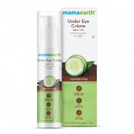 MamaEarth Under Eye Cream Wih Cucumber & Coffee, 50g For Puffy Eyes