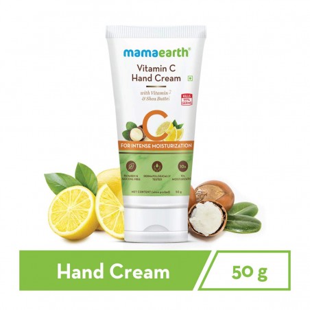 MamaEarth Vitamin C Hand Cream With Vitamin C & Shea Butter, 50g For Intense Moisturization