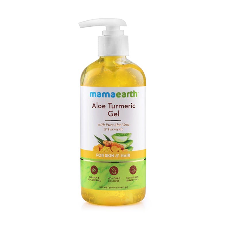 MamaEarth Aloe Turmeric Gel With Pure Aloe Vera & Turmeric, 300ml For Skin & Hair