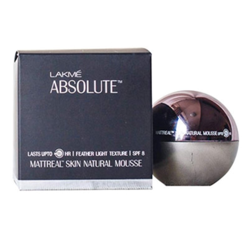 Lakme Absolute Skin Natural Mousse Mattreal SPF 8, (06 Almond Honey)