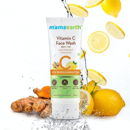 MamaEarth Vitamin C Face Wash With Vitamin C & Turmeric, 100ml For Skin Illumination