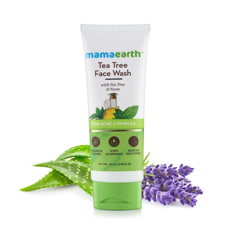 MamaEarth Tea Tree Face Wash, 100ml with Tea Tree & Neem For Acne & Pimples