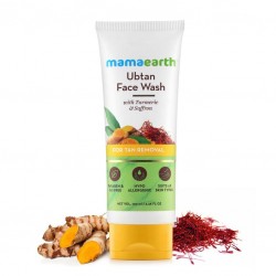 MamaEarth Ubtan Face Wash, 100ml with Turmeric & Saffron For Tan Removal