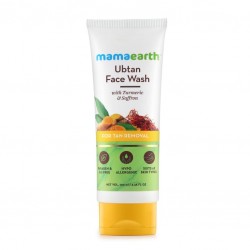 MamaEarth Ubtan Face Wash, 100ml with Turmeric & Saffron For Tan Removal