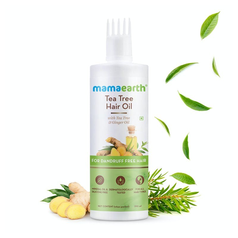 MamaEarth Tea Tree Hair Oil, 250ml with Tea Tree & Ginger Oil For Dandruff Free Hair
