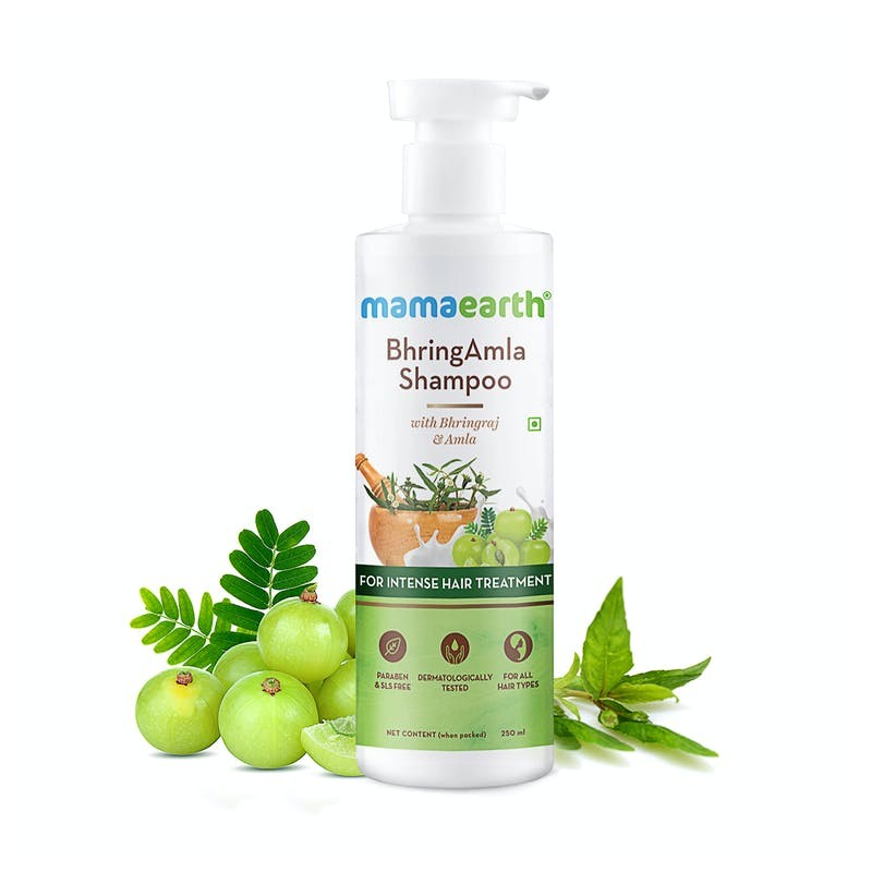 MamaEarth BringhAmla Shampoo, 250ml with Bhringraj & Amla For Intense Hair Treatment