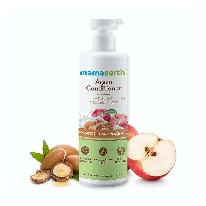 MamaEarth Argan Conditioner, 250ml with Argan & Apple Cider Vinegar For Frizz-Free & Stronger Hair