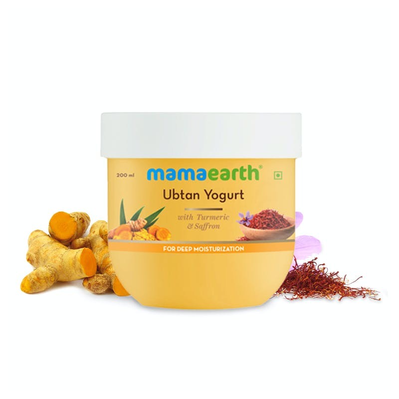 MamaEarth Ubtan Yogurt With Turmeric & Saffron, 200ml For Deep Moisturization