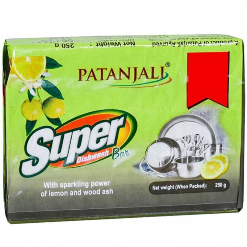 Patanjali Super Dishwash Bar, Pack of 4 ( Each) with Sparkling Power