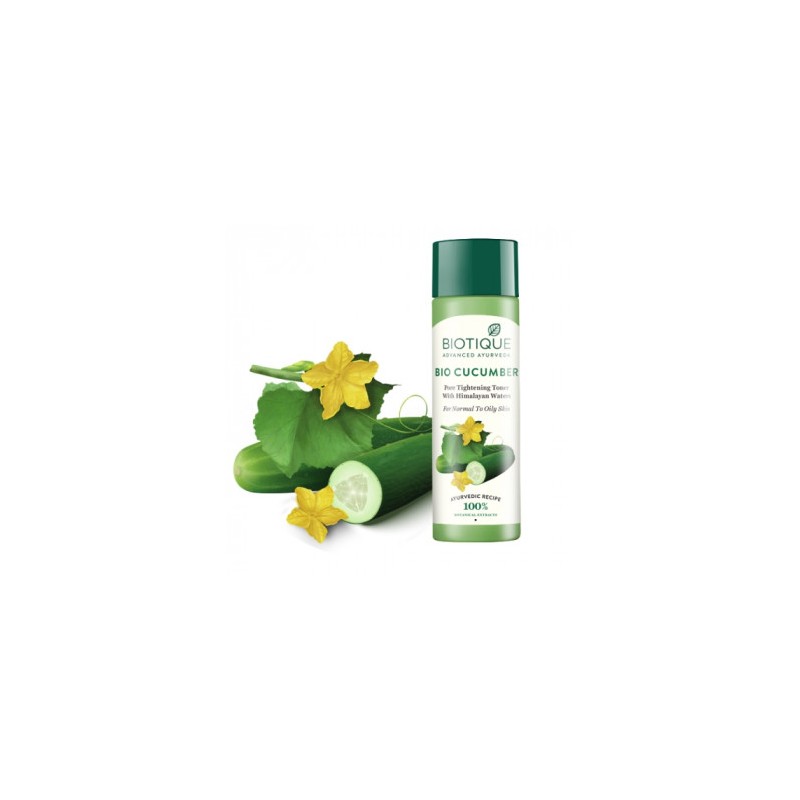 Biotique Bio Cucumber Pore Tightening Toner with Himalayan Water, 120ml For Normal to Oily Skin