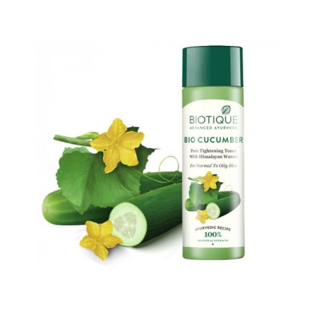 Biotique Bio Cucumber Pore Tightening Toner with Himalayan Water, 120ml For Normal to Oily Skin