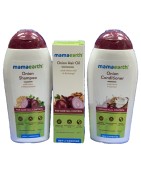 Mamaearth Anti-Hair Fall Kit: Onion Shampoo & Conditioner (200ml Each), Onion Hair Oil (150ml)