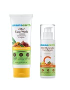 Mamaearth Combo Of Ubtan Face Wash, 100ml & Skin Illuminate Serum 30g