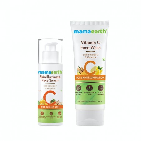 Mamaearth Vitamin C Radiance Combo: Vitamin C Face Wash (100ml) & Skin Illuminate Face Serum (30g)