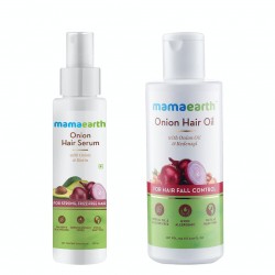 Mamaearth Combo Of Onion Hair Oil (150ml) & Onion Hair Serum (100ml)