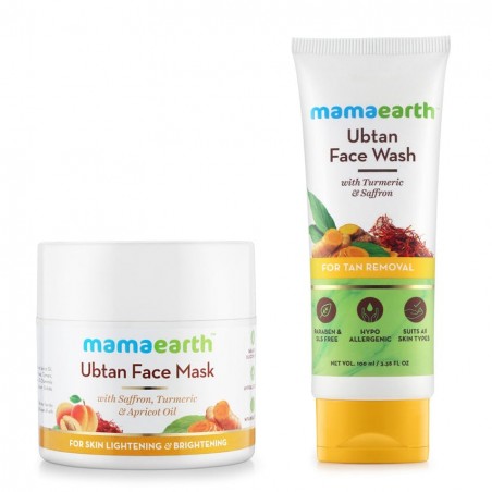 Mamaearth Skin Lightening & Brightening Combo: Ubtan Face Mask (100ml) & Ubtan Face Wash (100ml)