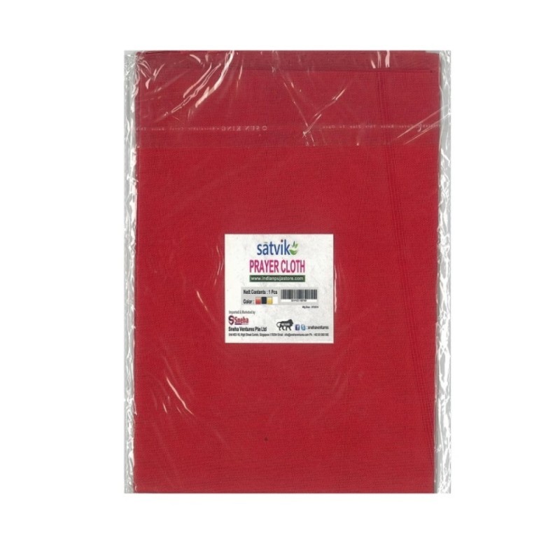 Satvik Prayer/puja Cloth (Red Color), 0.8 Meter