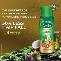 Dabur Vatika Enriched Coconut Hair Oil, 300ml- 50% Hair Fall Reduction In 4 Weeks