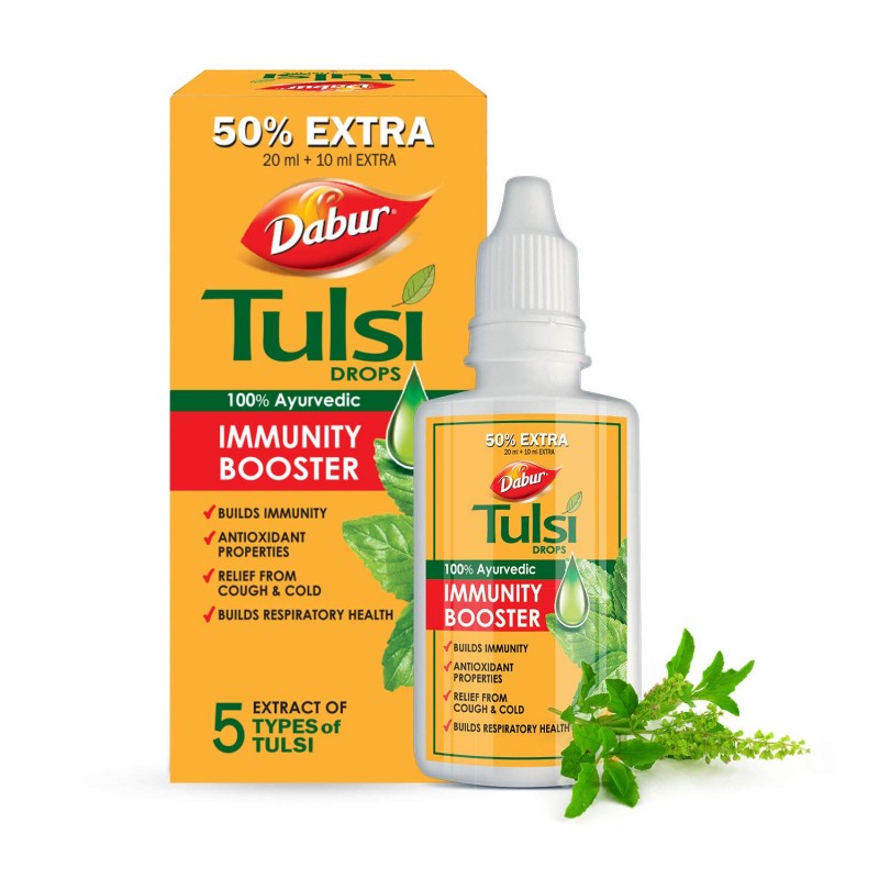 Dabur Tulsi Drops, 20ml+10ml, 100% Ayurvedic Immunity Booster