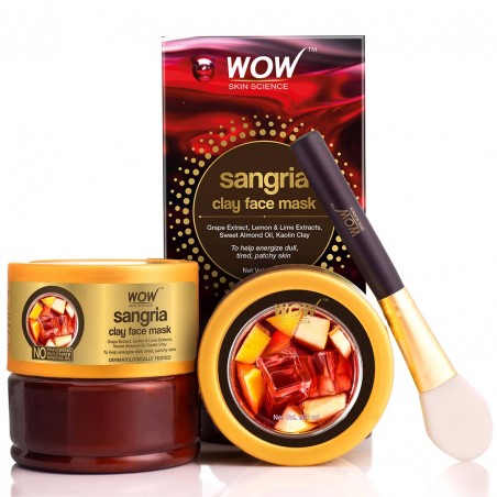 Sangria Face Mask for Energizing Dull, Tired, Patchy Skin - For All Skin Types - No Parabens, Sulphate & Mineral Oil - 200 ml