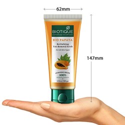 Biotique Papaya Tan Removal Brightening & Reviatalizing Face Scrub For All Skin Types, 100g