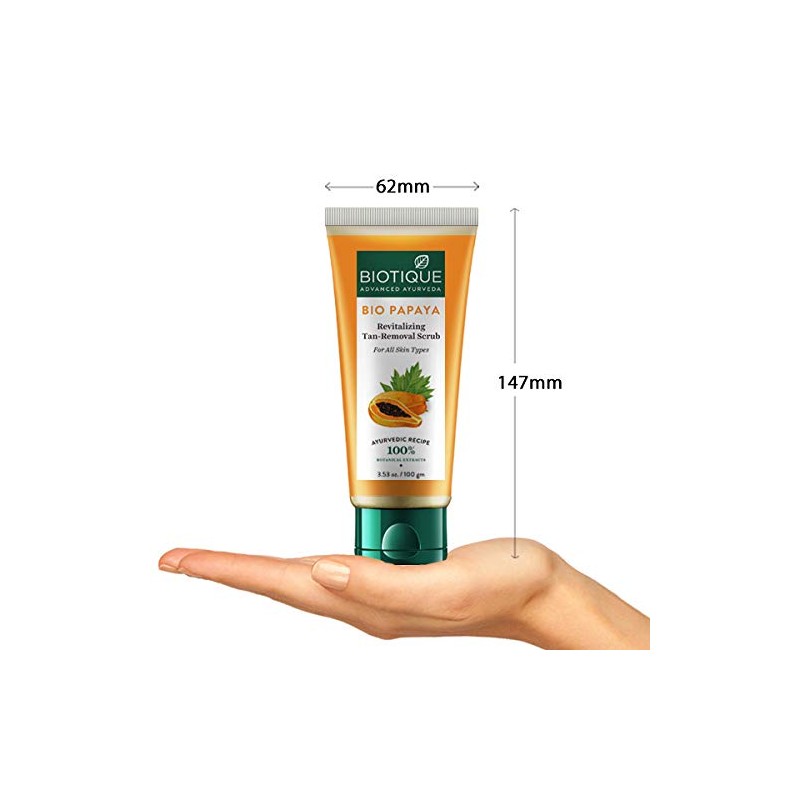 Biotique Papaya Tan Removal Brightening & Reviatalizing Face Scrub For All Skin Types, 100g