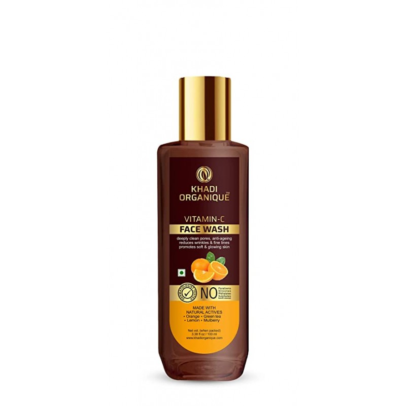 Khadi Organique Vitamin C Face Wash For anti ageing, wrinkles and fine lines - 100Ml