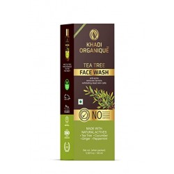 Khadi Organique Tea Tree Face Wash Removes tan, Anti Acne, Exfoliating Dead skin cells - 100ML