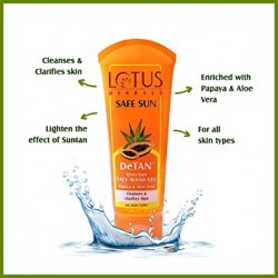 Lotus Herbals - Safe Sun DeTAN After-Sun Face Wash Gel -100g