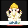 Satvik Eco Painted White Eco Friendly Clay Ganesh Idols- (022), Made