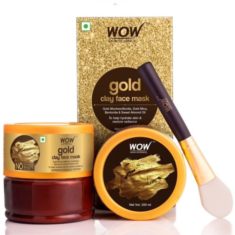 Wow Skin Science Gold Clay Face Mask - Helps to Hydrate Skin &Amp;
