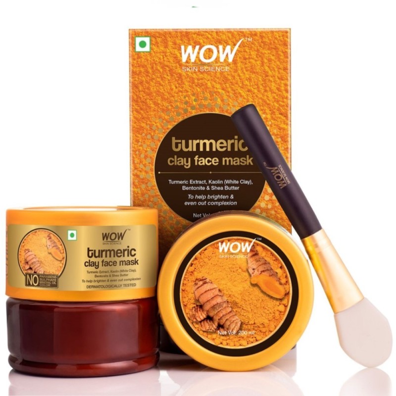 Wow Skin Science Turmeric Clay Face Mask - Helps to Brighten &Amp;