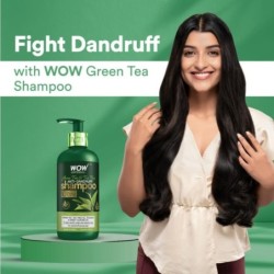 Wow Skin Science Green Tea and Tea Tree Anti-Dandruff Shampoo - Helps