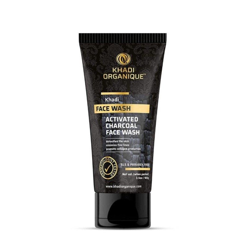 Khadi Organique Activated Charcoal Face Wash - Detoxifies the Skin