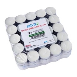 Satvik Tea Light Wax Candles (, 1 1/2", Unscented), 4Hrs Burning