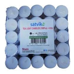Satvik Tea Light Wax Candles (, 1 1/2", Unscented), 4Hrs Burning