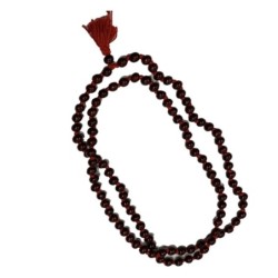 Satvik Wooden Red Beads Mala for Puja, Prayer, Japmala, 108 Beads Mala