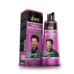 Vcare Shampoo Hair Color Triple Plus (Black) - Growth &Amp; Fast