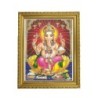 Satvik Lord Ganesha Designer Wooden Golden Photo Frame (1) for Pooja