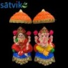 Pair of Goddess Lakshmi and Lord Ganesh Murti for Diwali Pooja