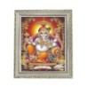 Satvik Lord Ganesha Designer Wooden White Photo Frame (5) for Pooja