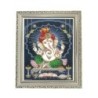 Satvik Lord Ganesha Designer Wooden White Photo Frame (3) for Pooja