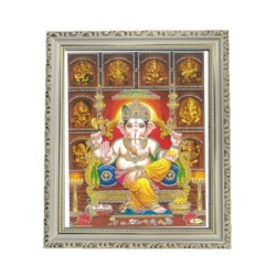 Satvik Lord Ganesha, Ashtavinayaka Designer Wooden White Photo Frame