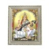 Satvik Goddess Saraswati, Designer Wooden White Photo Frame