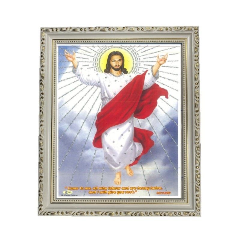 Satvik Lord Jesus Christ (1) Designer Wooden White Photo Frame