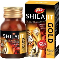 20 Capsules - Dabur Shilajit Gold Premium Vitality Ayurvedic