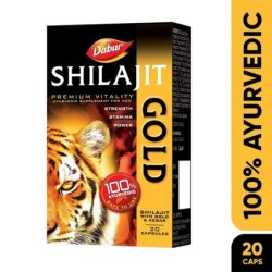 20 Capsules - Dabur Shilajit Gold Premium Vitality Ayurvedic