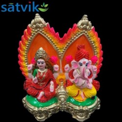 Pair of Goddess Lakshmi and Lord Ganesh Murti (Seated Together in One