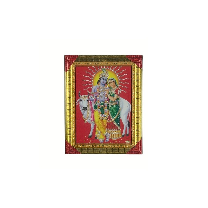 Radha Krishna Decorative Photo frame for Prayer/Wall Decor