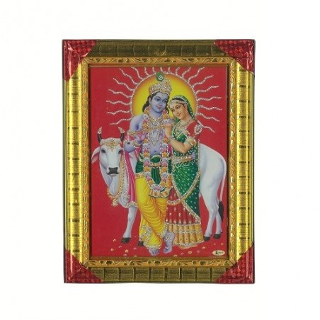 Radha Krishna Decorative Photo frame for Prayer/Wall Decor